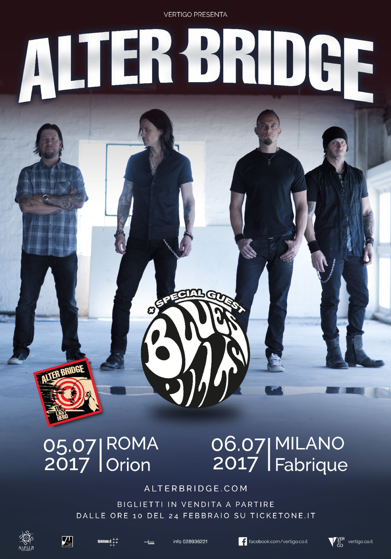 ALTER BRIDGE TOUR Vertigo Concerti
