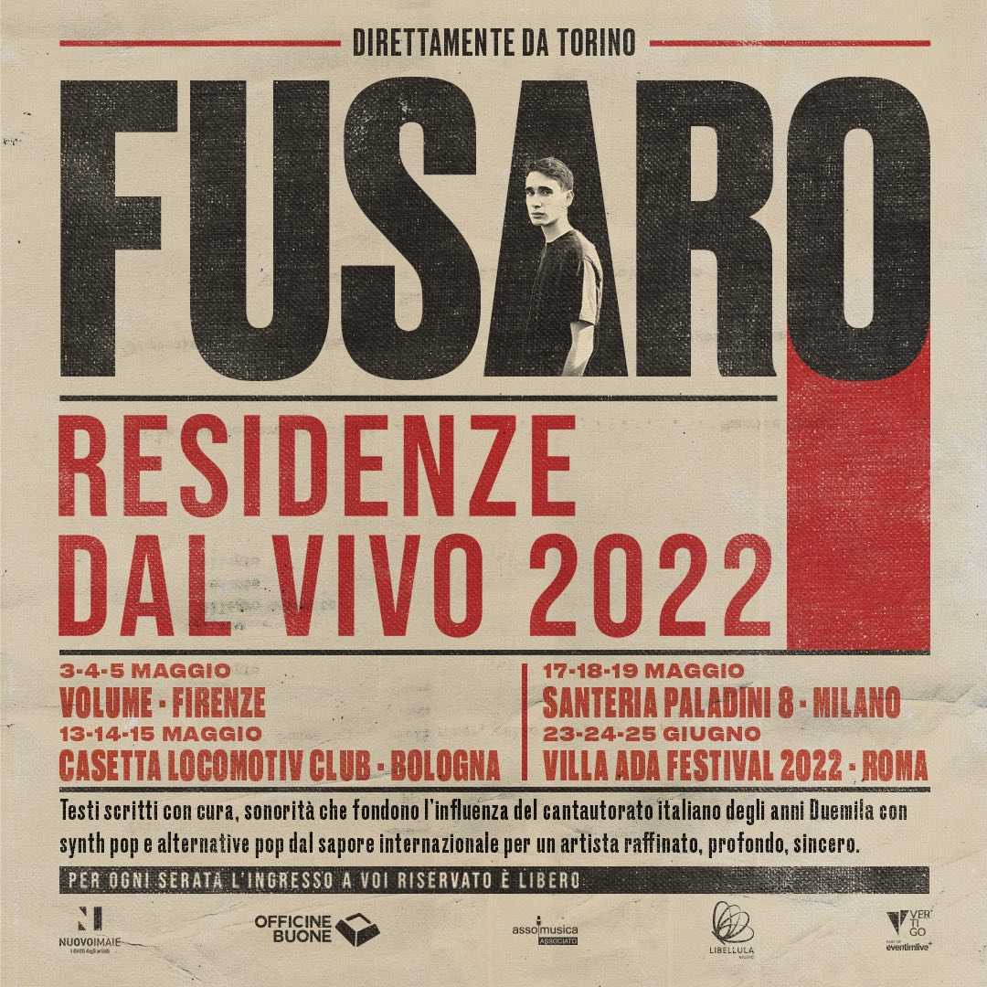 FUSARO: annunciato il tour Residenze dal Vivo 2022