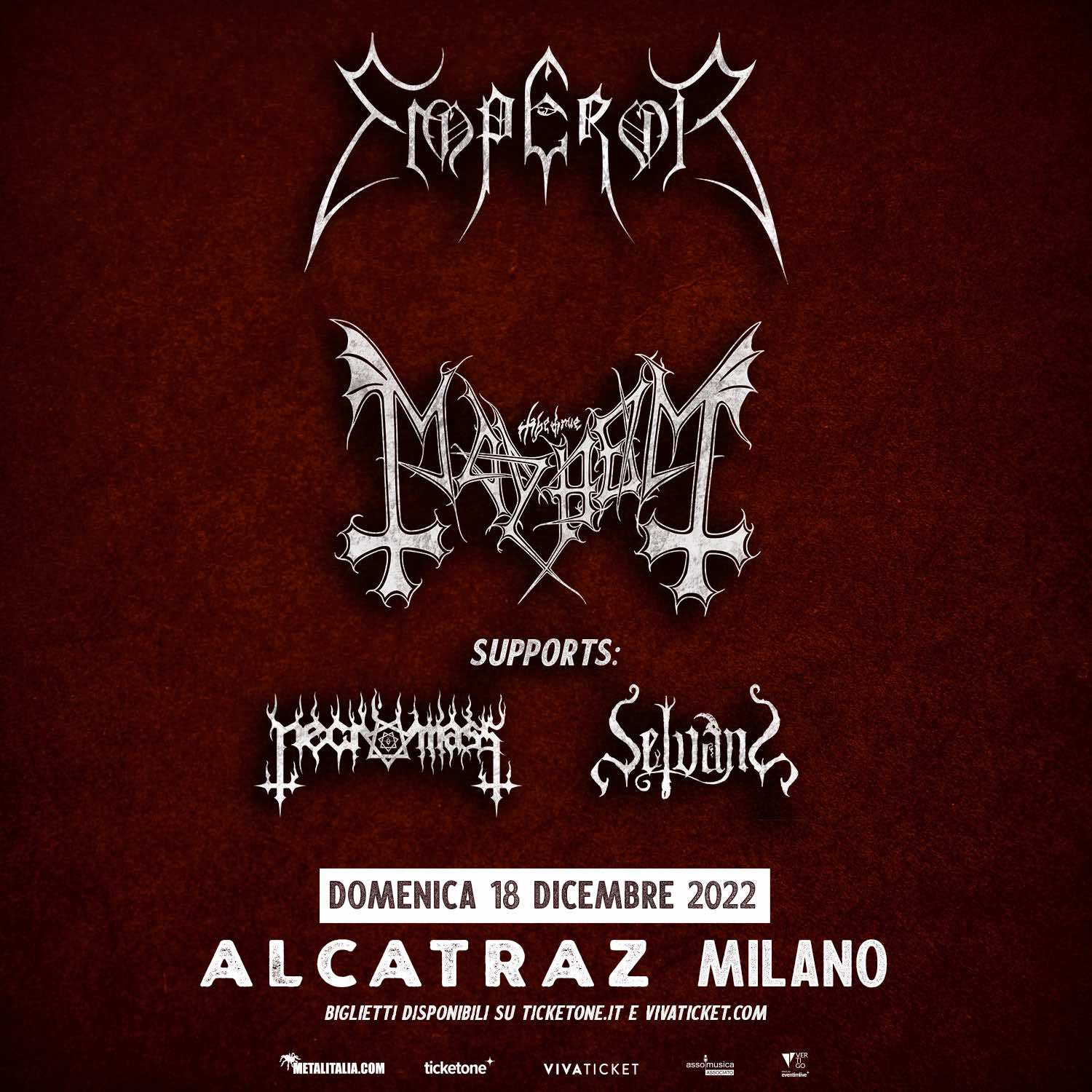 EMPEROR e MAYHEM: una data a Milano a dicembre!