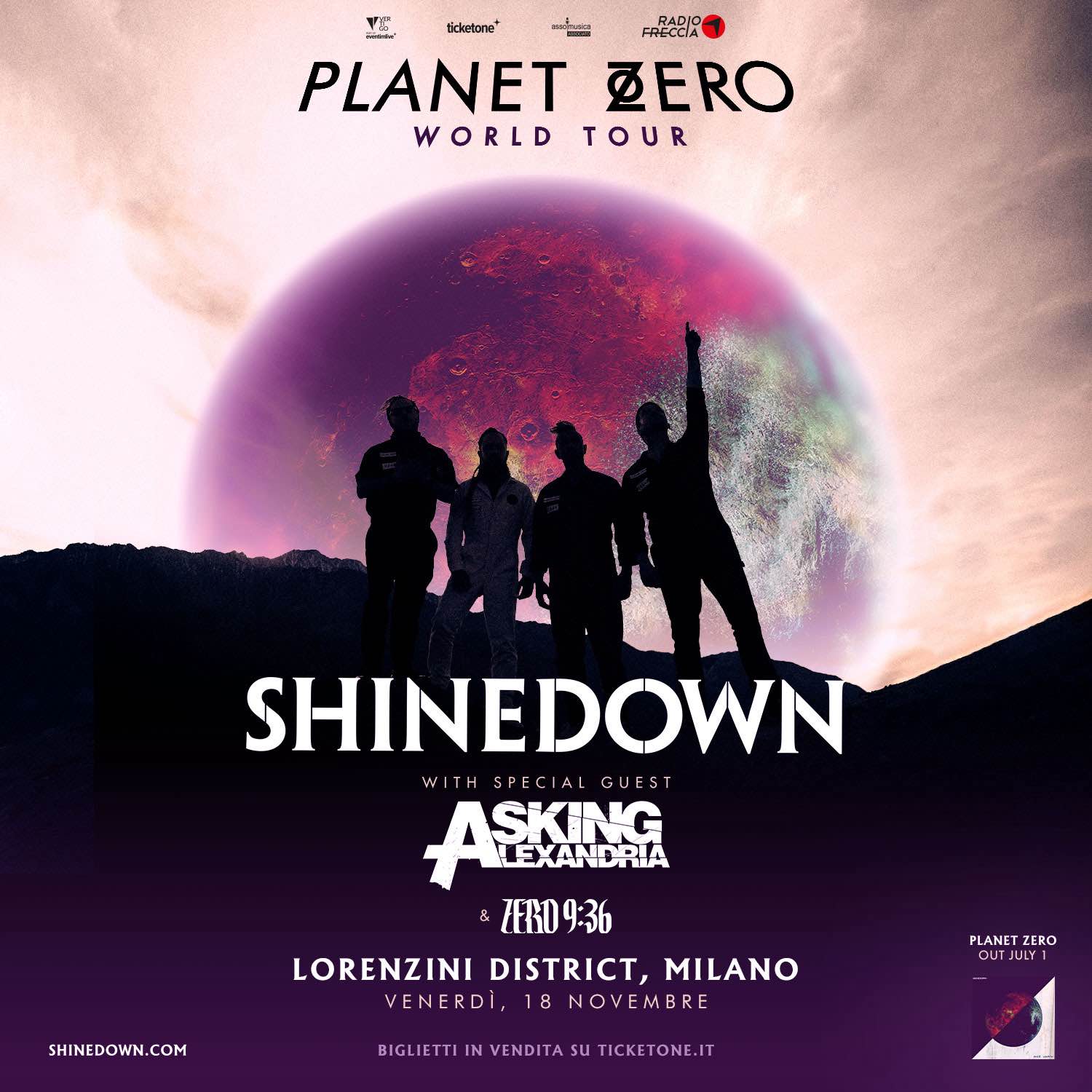 SHINEDOWN: annunciata una data a Milano