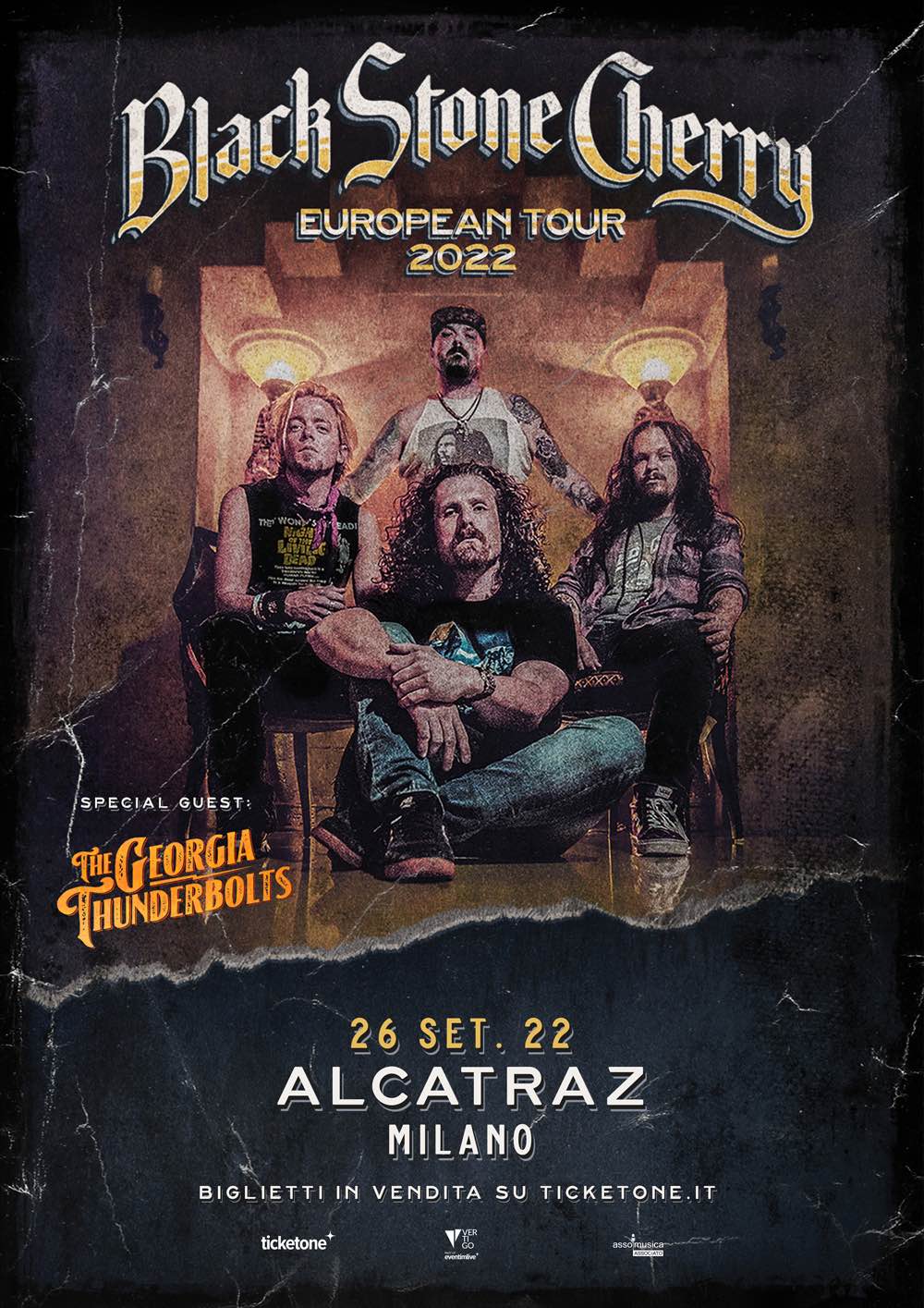 BLACK STONE CHERRY tour Vertigo Concerti