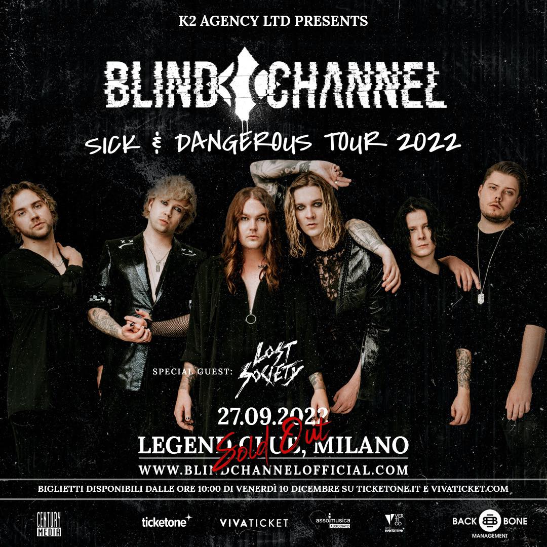 BLIND CHANNEL: il concerto di Milano è sold out!