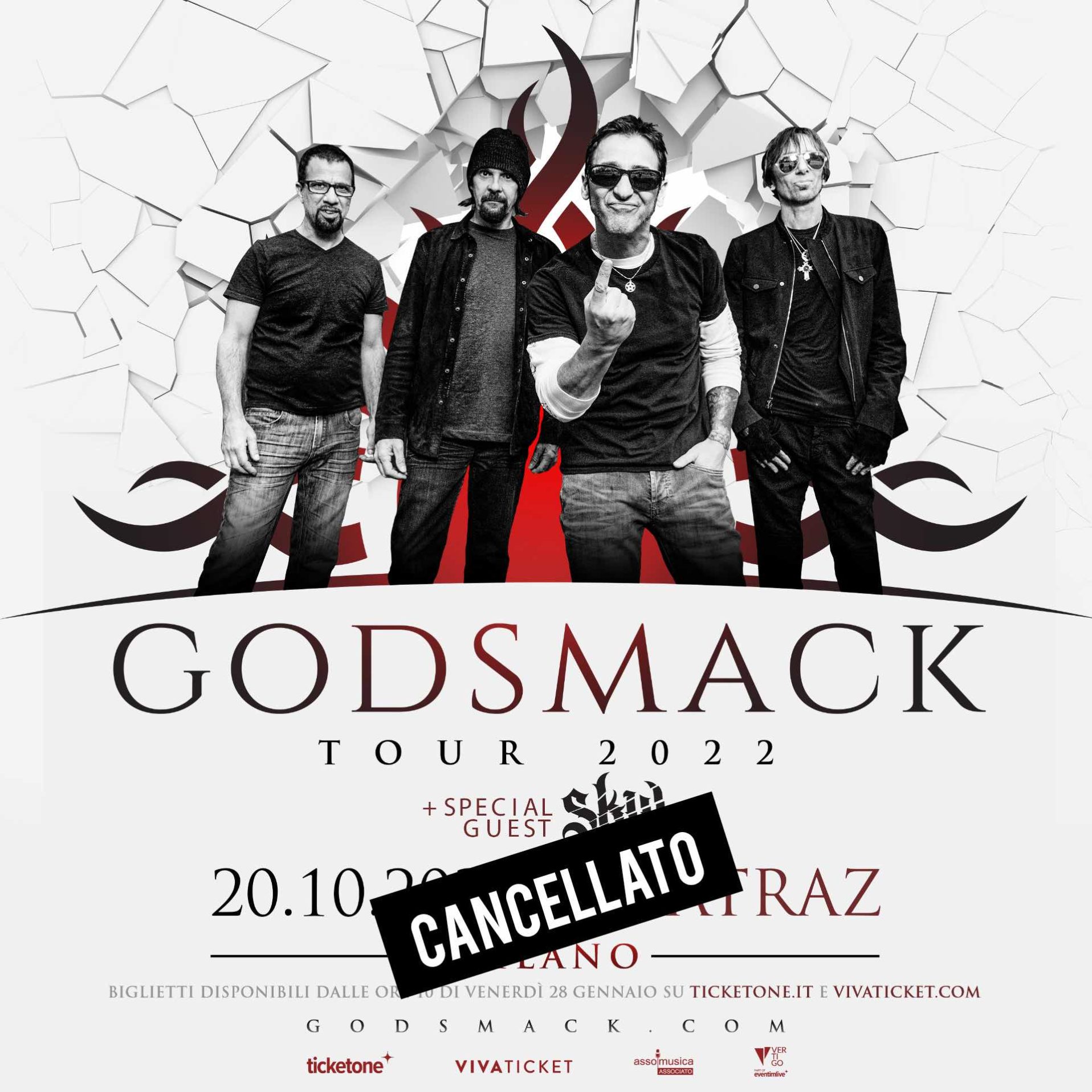 GODSMACK: il concerto di Milano è cancellato