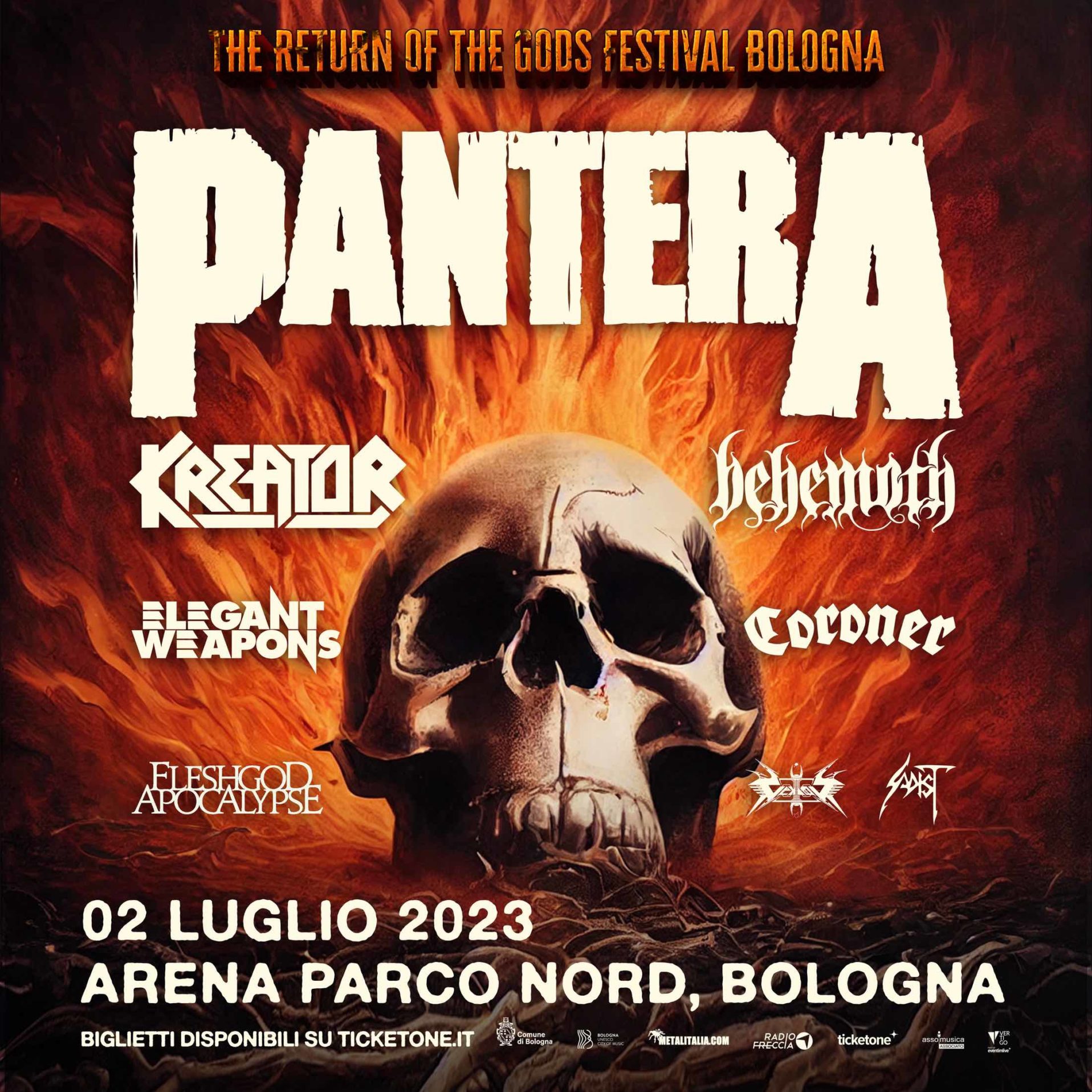 PANTERA: la line-up completa di The Return Of The Gods Festival Bologna