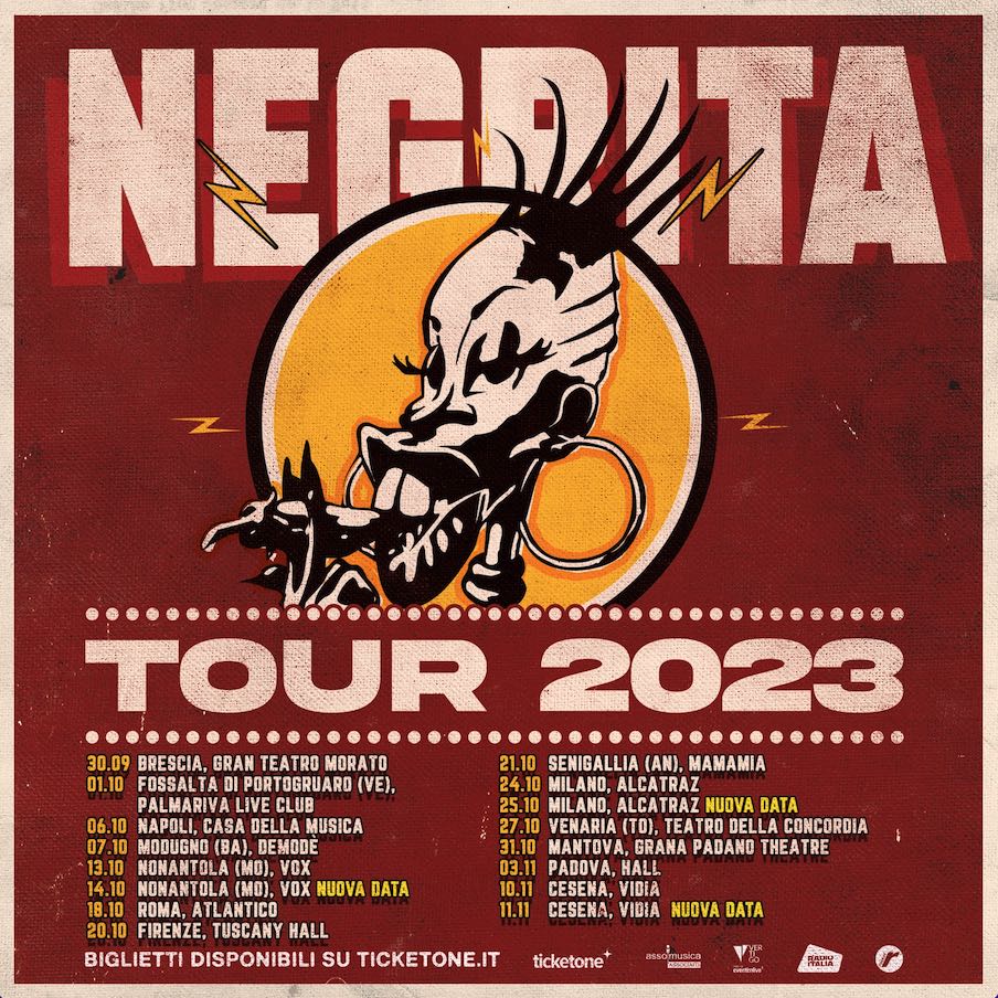 NEGRITA: a grande richiesta si aggiungono nuove date al Tour 2023