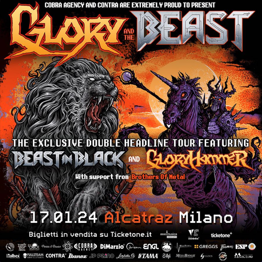 GLORYHAMMER e BEAST IN BLACK: una data a Milano nel 2024